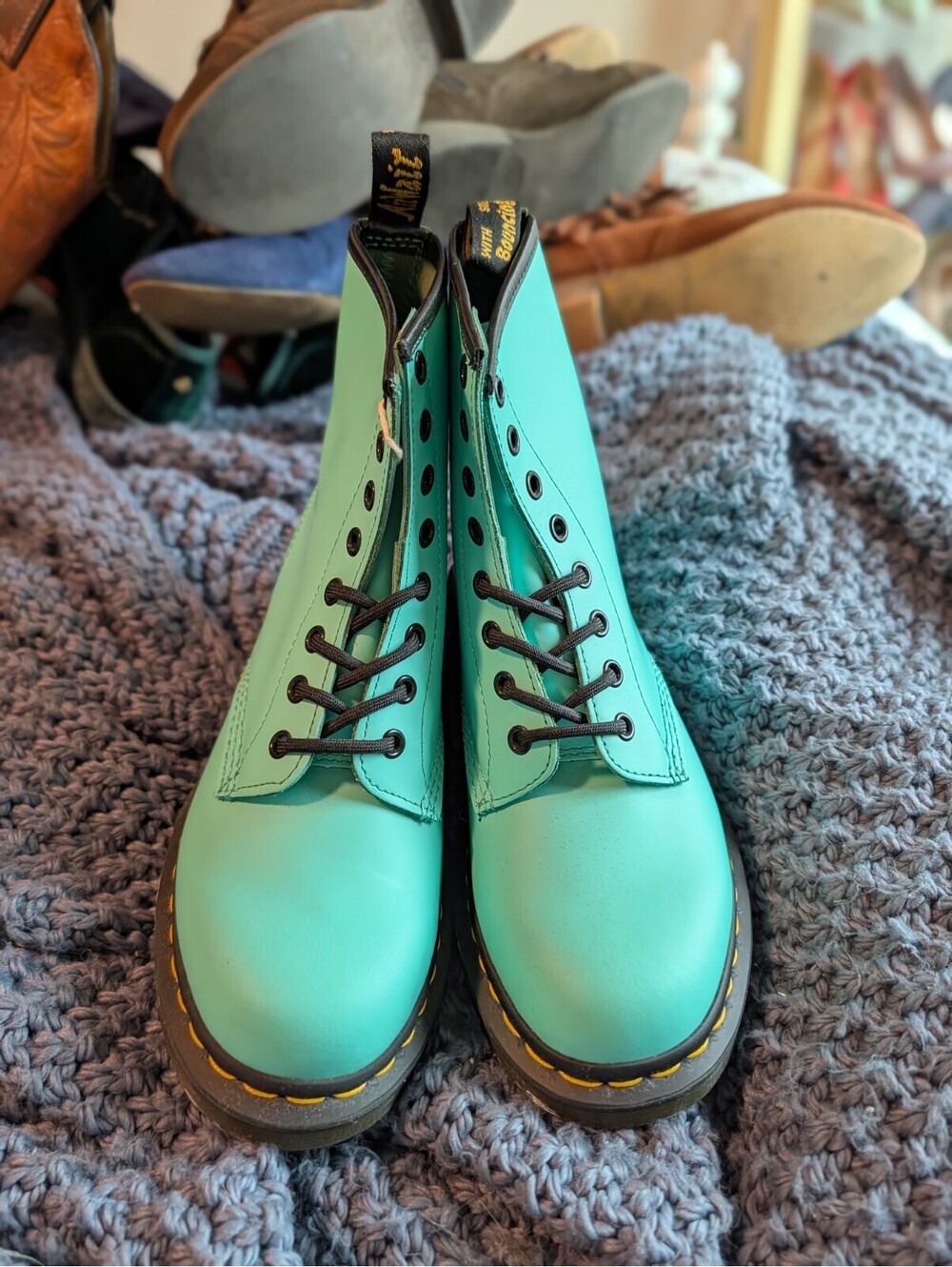 Dr. Martens 1460 Peppermint Green Smooth Leather Boots Women’s US 7 EU 38